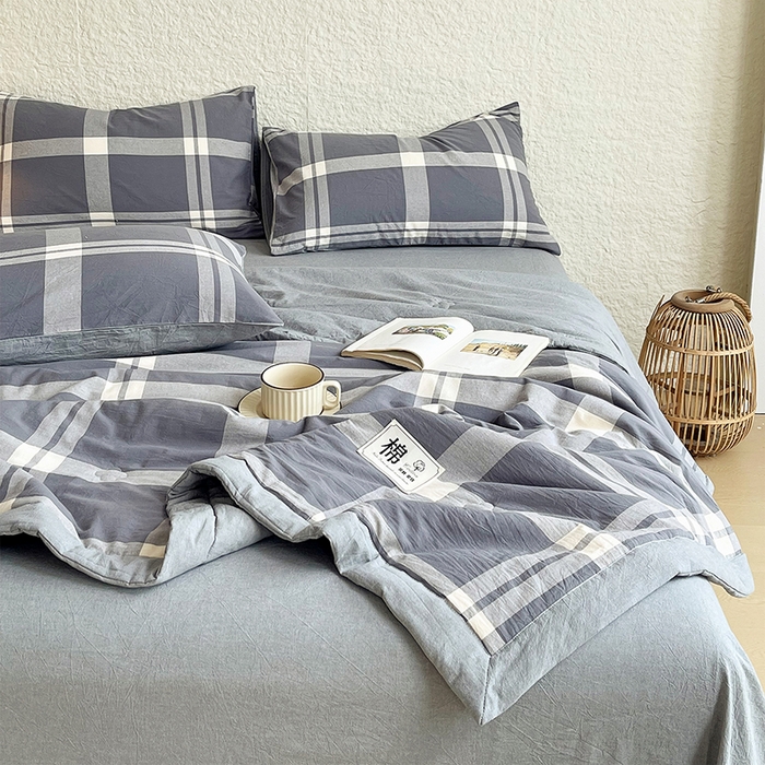 91家纺网 家纺一手货源 找家纺 （总）宝士康家纺 2026新款10A抗菌水洗棉新疆棉花被绗缝款 单夏被/夏被四件套