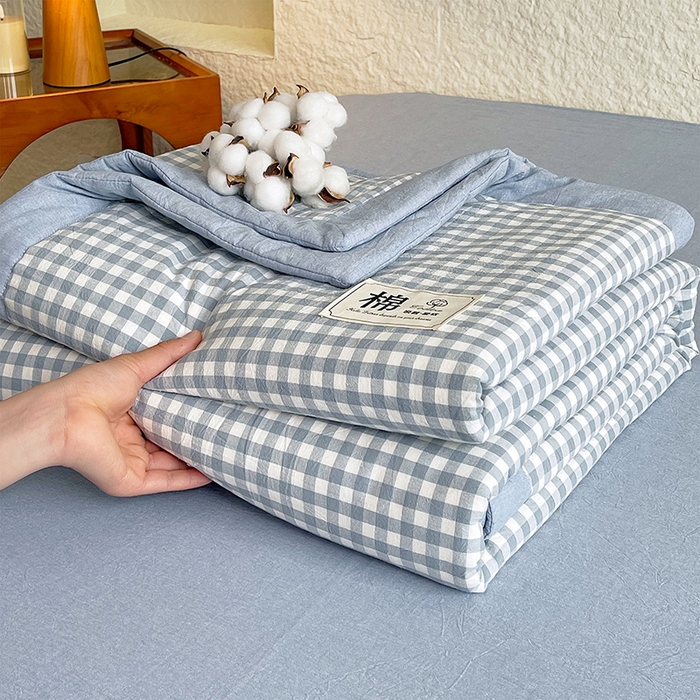 91家纺网 家纺一手货源 找家纺 （总）宝士康家纺 2026新款10A抗菌水洗棉新疆棉花被绗缝款 单夏被/夏被四件套