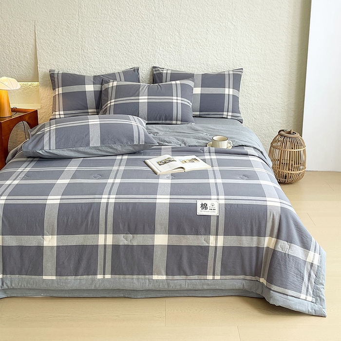 91家纺网 家纺一手货源 找家纺 （总）宝士康家纺 2026新款10A抗菌水洗棉新疆棉花被绗缝款 单夏被/夏被四件套