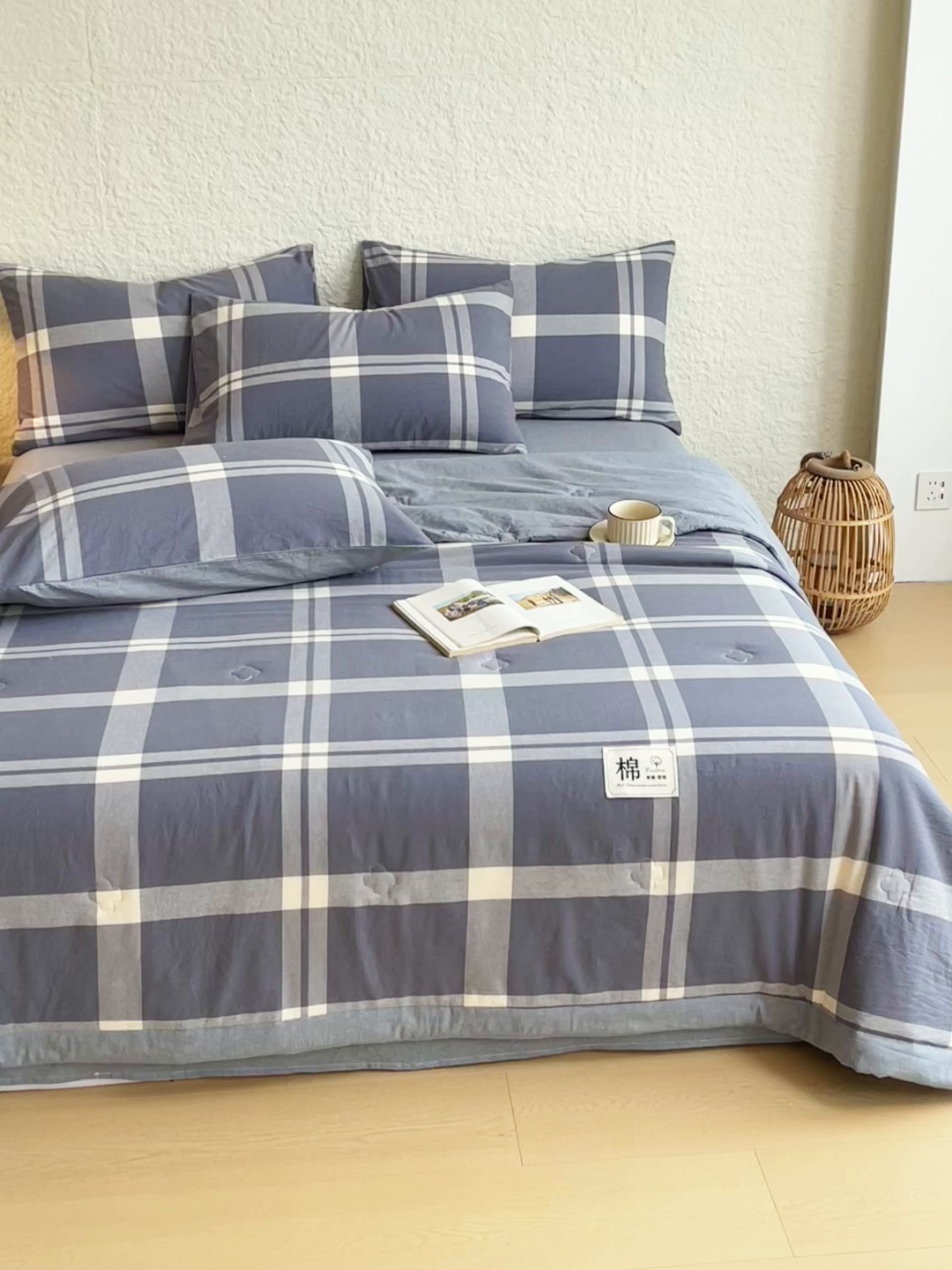 91家纺网 家纺一手货源 找家纺 （总）宝士康家纺 2026新款10A抗菌水洗棉新疆棉花被绗缝款 单夏被/夏被四件套