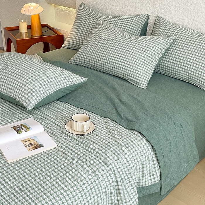 91家纺网 家纺一手货源 找家纺 宝士康家纺 2026新款10A抗菌水洗棉新疆棉花被绗缝款 单夏被/夏被四件套 棉花被-绿小格