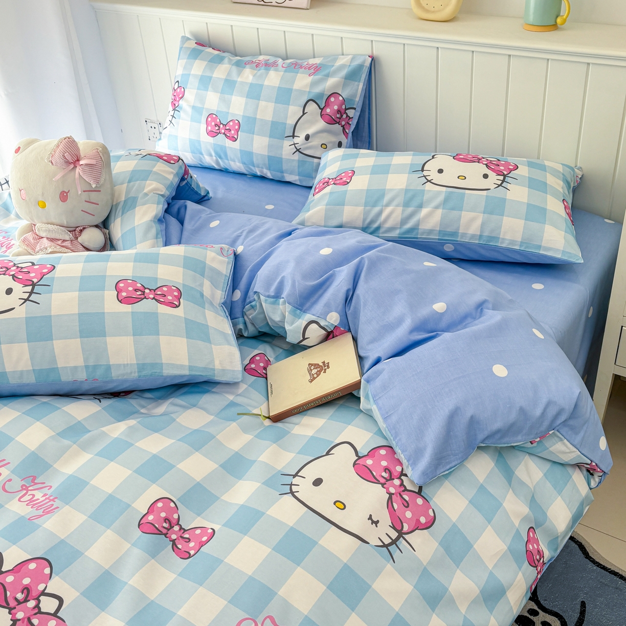 91家纺网 家纺一手货源 找家纺 孩子王家纺 2026新款卡通A类全棉纯棉正版授权小版三丽鸥系列四件套（含防伪码）甜美kt