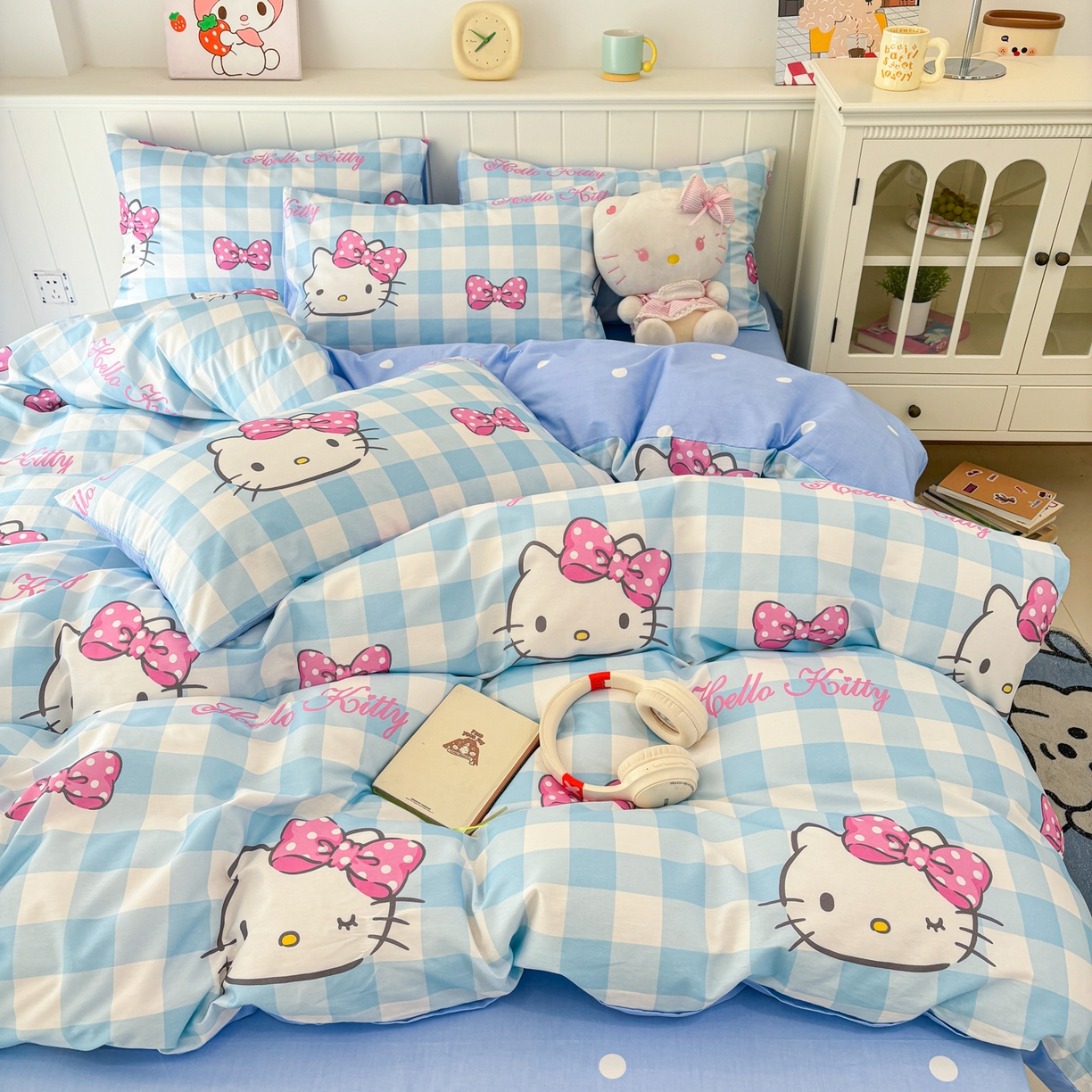 91家纺网 家纺一手货源 找家纺 孩子王家纺 2026新款卡通A类全棉纯棉正版授权小版三丽鸥系列四件套（含防伪码）甜美kt