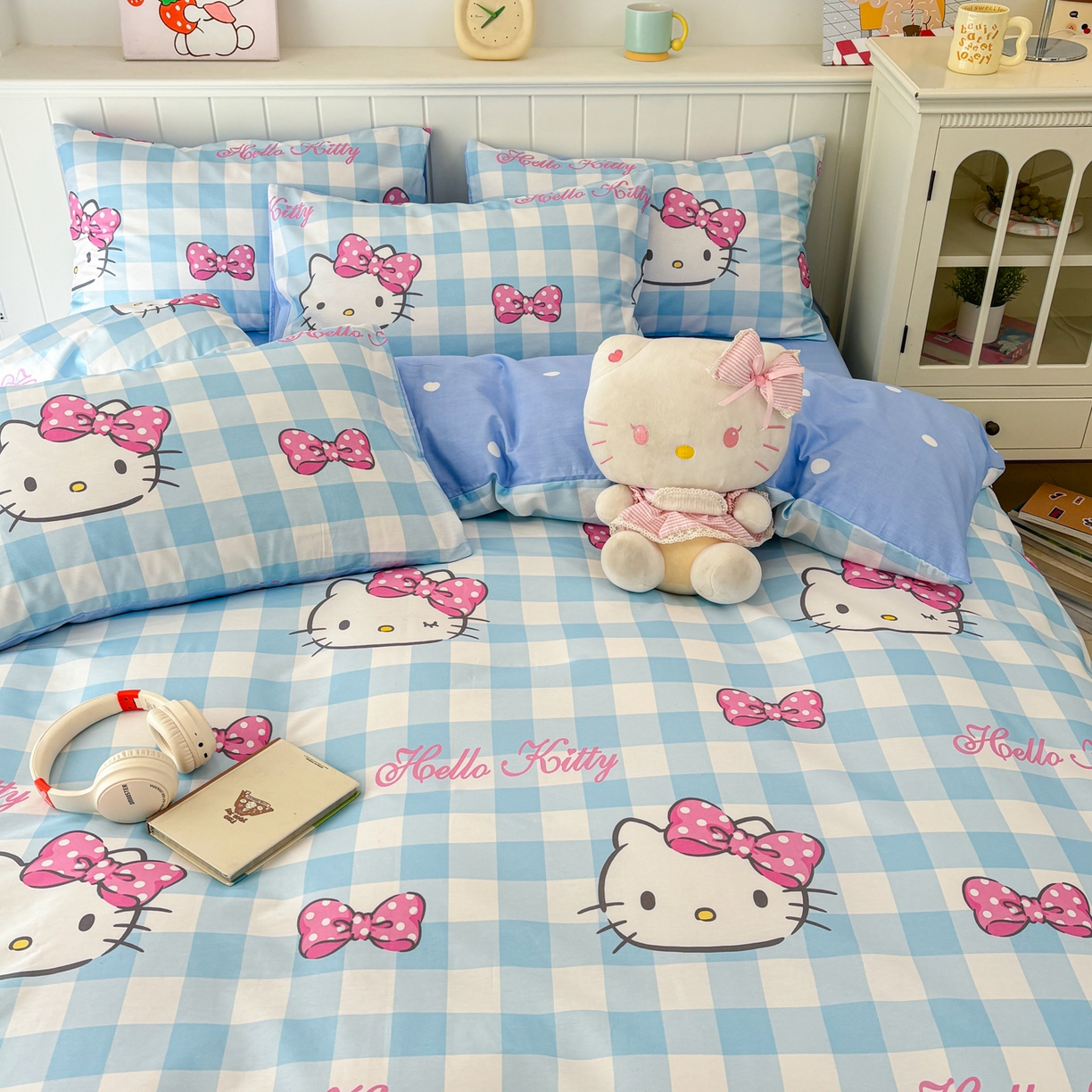 91家纺网 家纺一手货源 找家纺 孩子王家纺 2026新款卡通A类全棉纯棉正版授权小版三丽鸥系列四件套（含防伪码）甜美kt