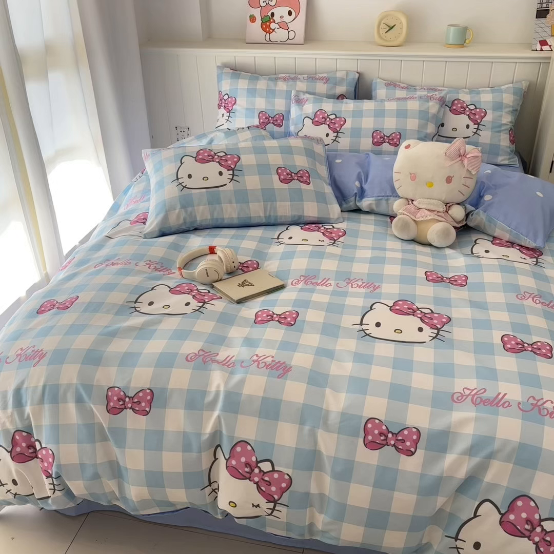 91家纺网 家纺一手货源 找家纺 孩子王家纺 2026新款卡通A类全棉纯棉正版授权小版三丽鸥系列四件套（含防伪码）甜美kt