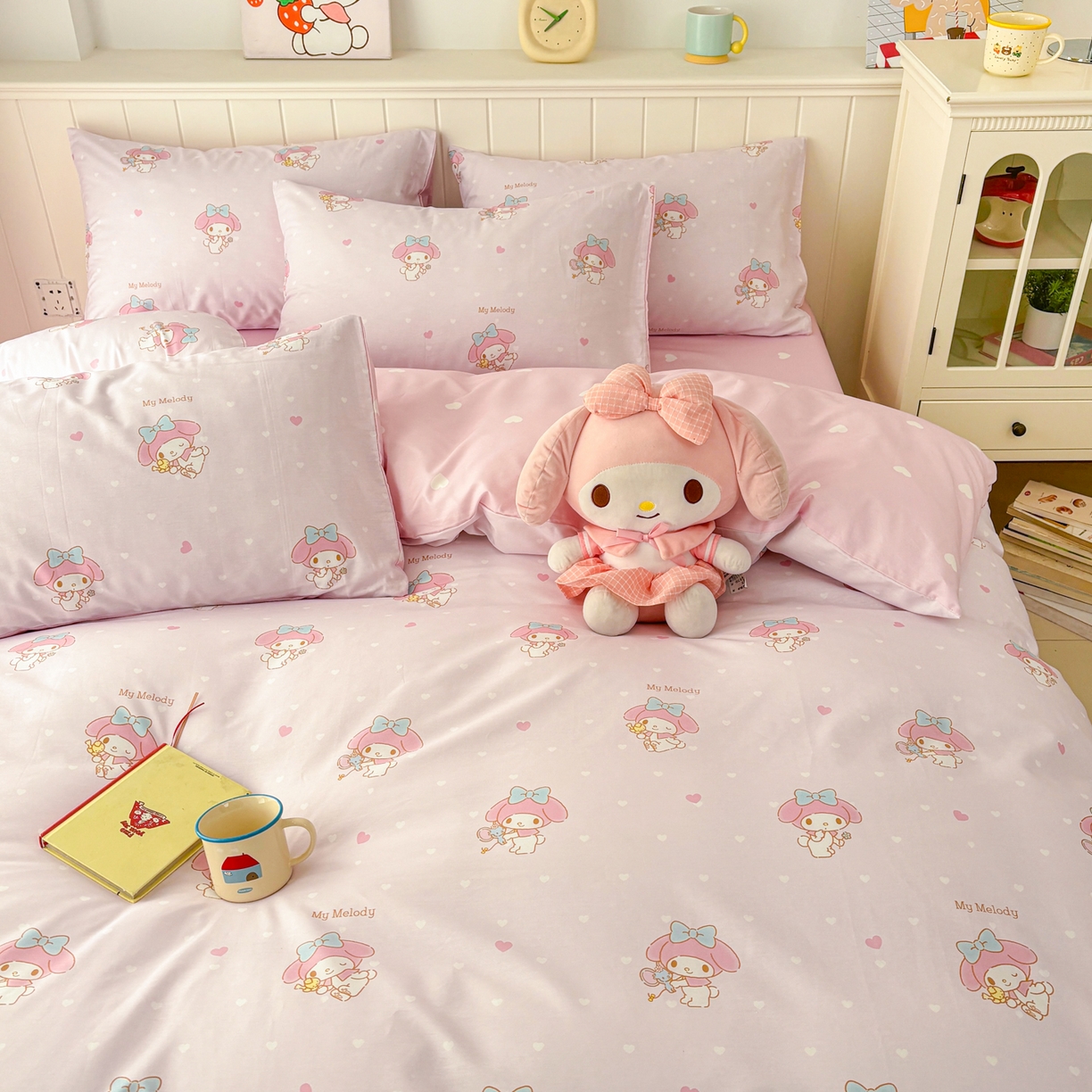 91家纺网 家纺一手货源 找家纺 孩子王家纺 2026新款卡通A类全棉纯棉正版授权小版三丽鸥系列四件套（含防伪码）真爱美乐蒂