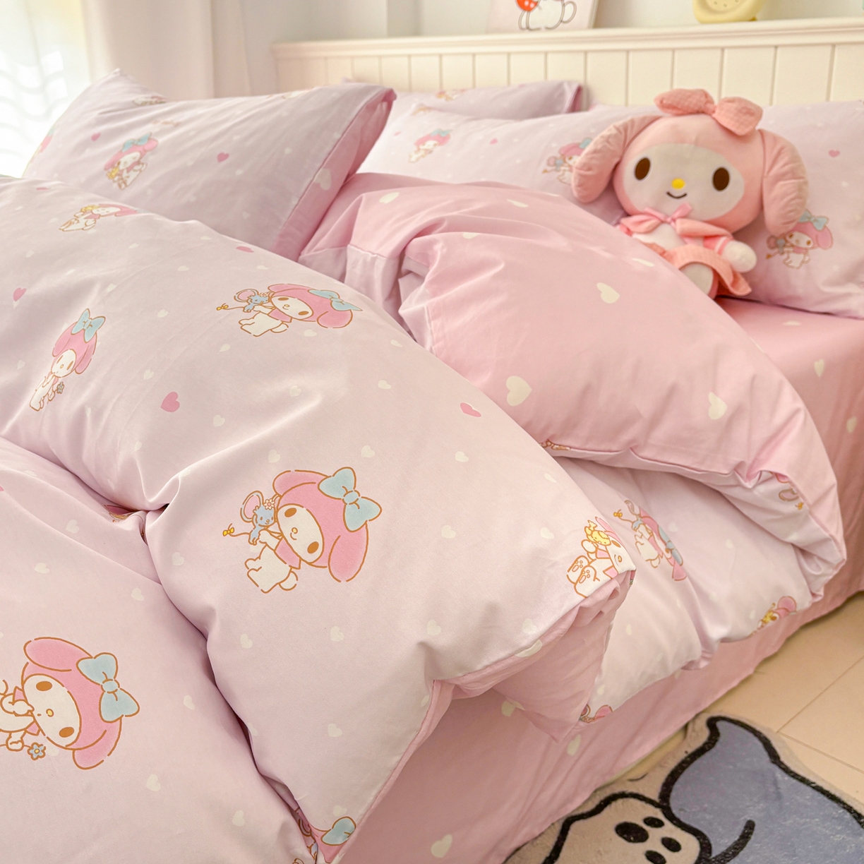 孩子王家纺 2026新款卡通A类全棉纯棉正版授权小版三丽鸥系列四件套（含防伪码）真爱美乐蒂