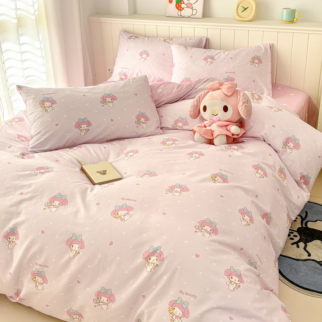 91家纺网 家纺一手货源 找家纺 孩子王家纺 2026新款卡通A类全棉纯棉正版授权小版三丽鸥系列四件套（含防伪码）真爱美乐蒂