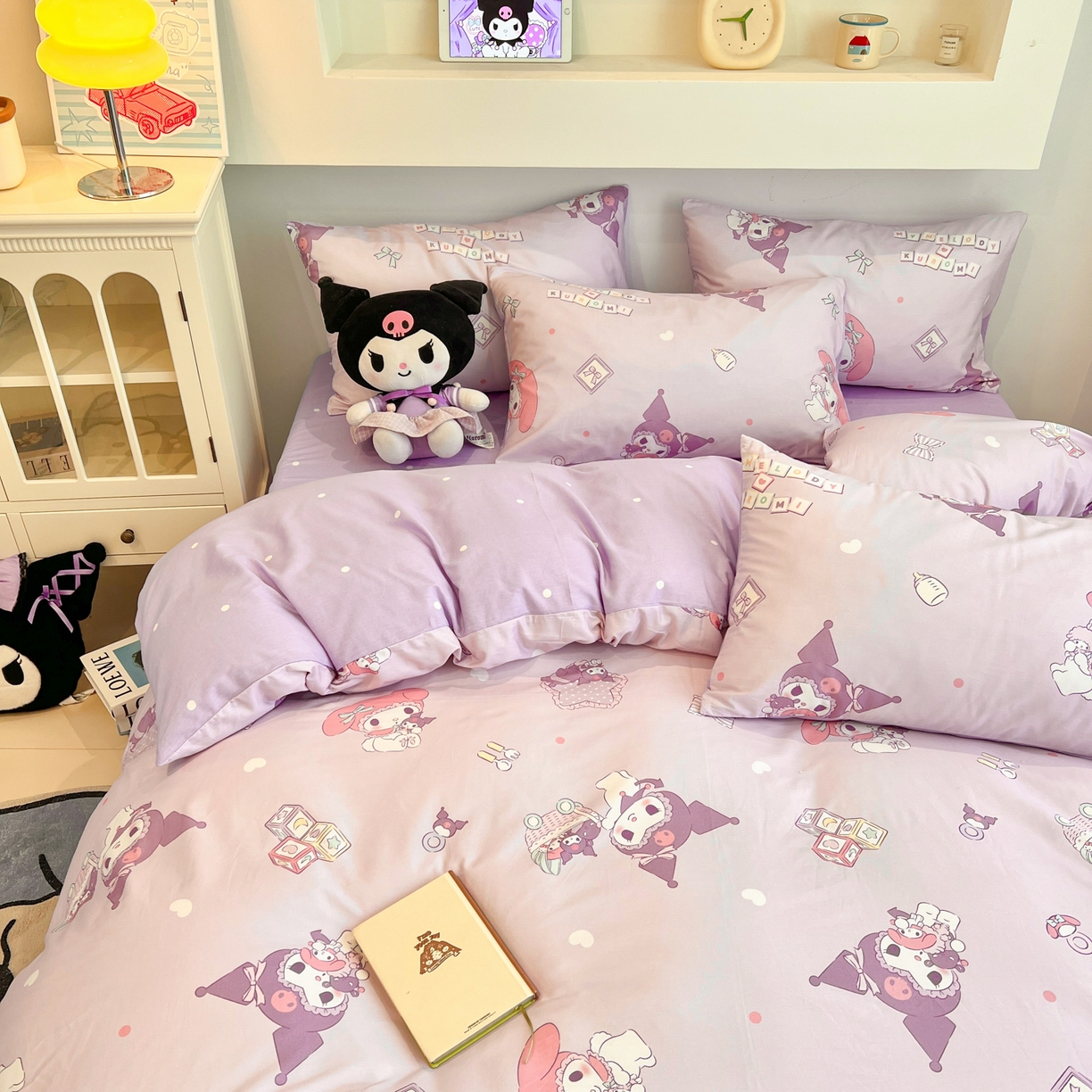 91家纺网 家纺一手货源 找家纺 孩子王家纺 2026新款卡通A类全棉纯棉正版授权小版三丽鸥系列四件套（含防伪码） 甜库伙伴