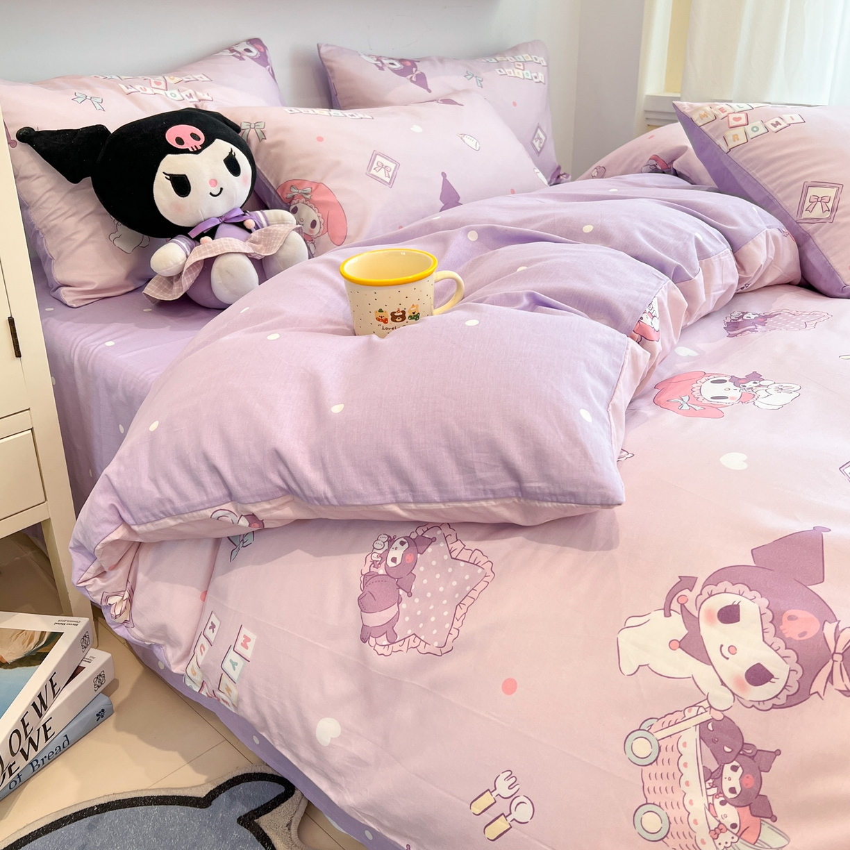 91家纺网 家纺一手货源 找家纺 孩子王家纺 2026新款卡通A类全棉纯棉正版授权小版三丽鸥系列四件套（含防伪码） 甜库伙伴