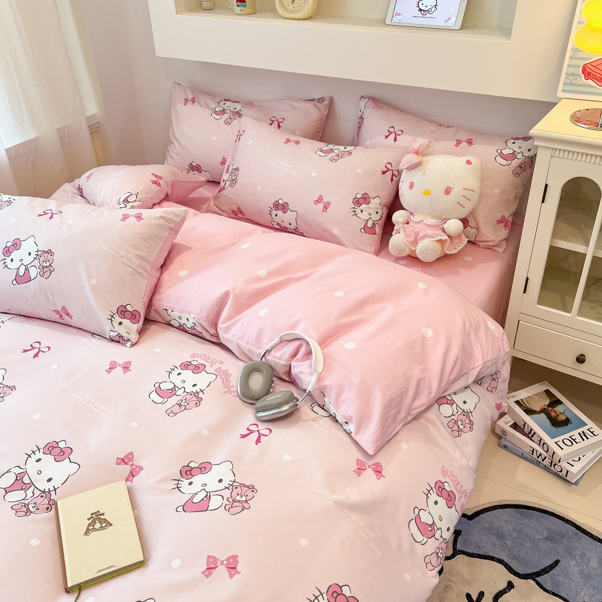 91家纺网 家纺一手货源 找家纺 孩子王家纺 2026新款卡通A类全棉纯棉正版授权小版三丽鸥系列四件套（含防伪码） 甜甜kt