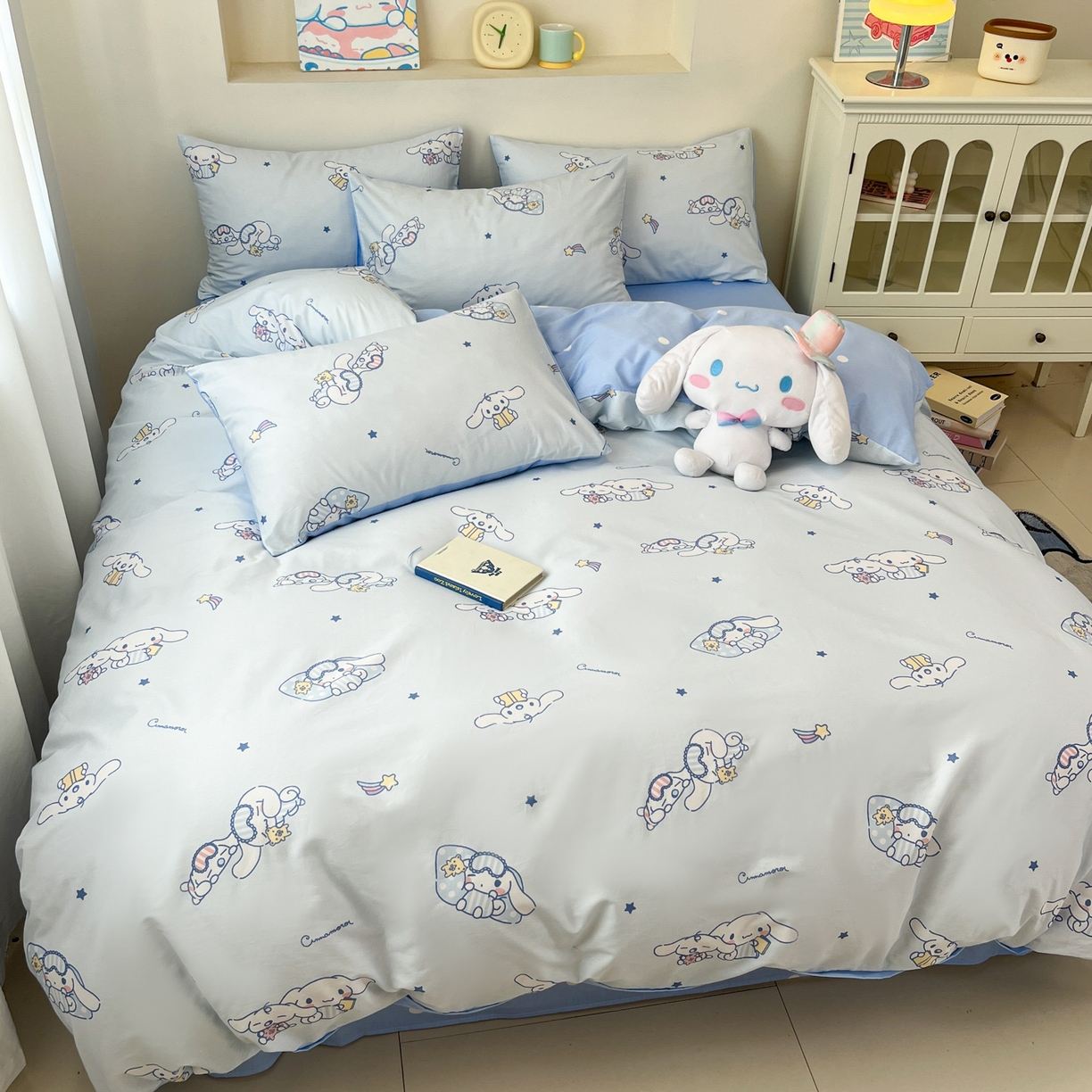 91家纺网 家纺一手货源 找家纺 孩子王家纺 2026新款卡通A类全棉纯棉正版授权小版三丽鸥系列四件套（含防伪码） 晚安大耳狗