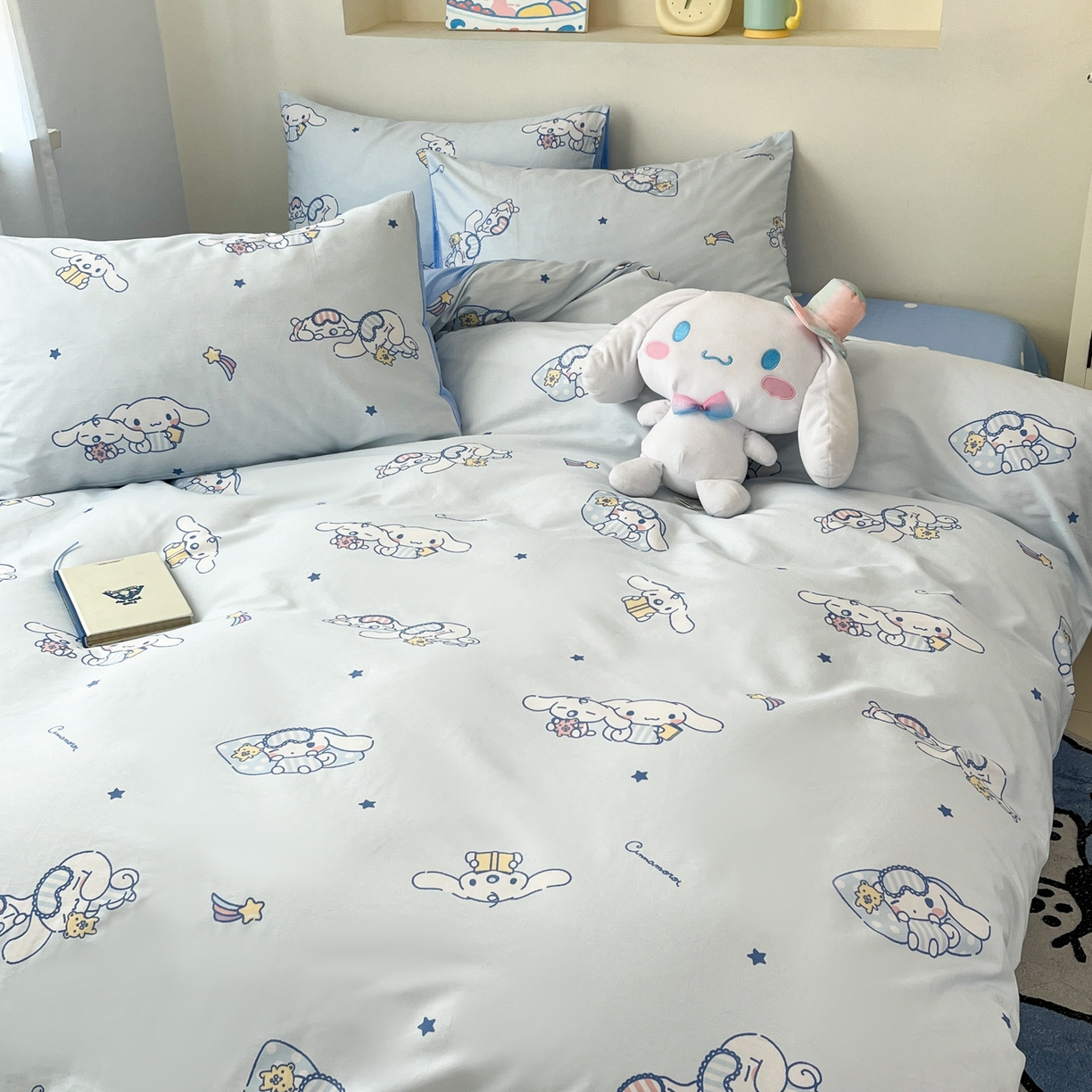 91家纺网 家纺一手货源 找家纺 孩子王家纺 2026新款卡通A类全棉纯棉正版授权小版三丽鸥系列四件套（含防伪码） 晚安大耳狗