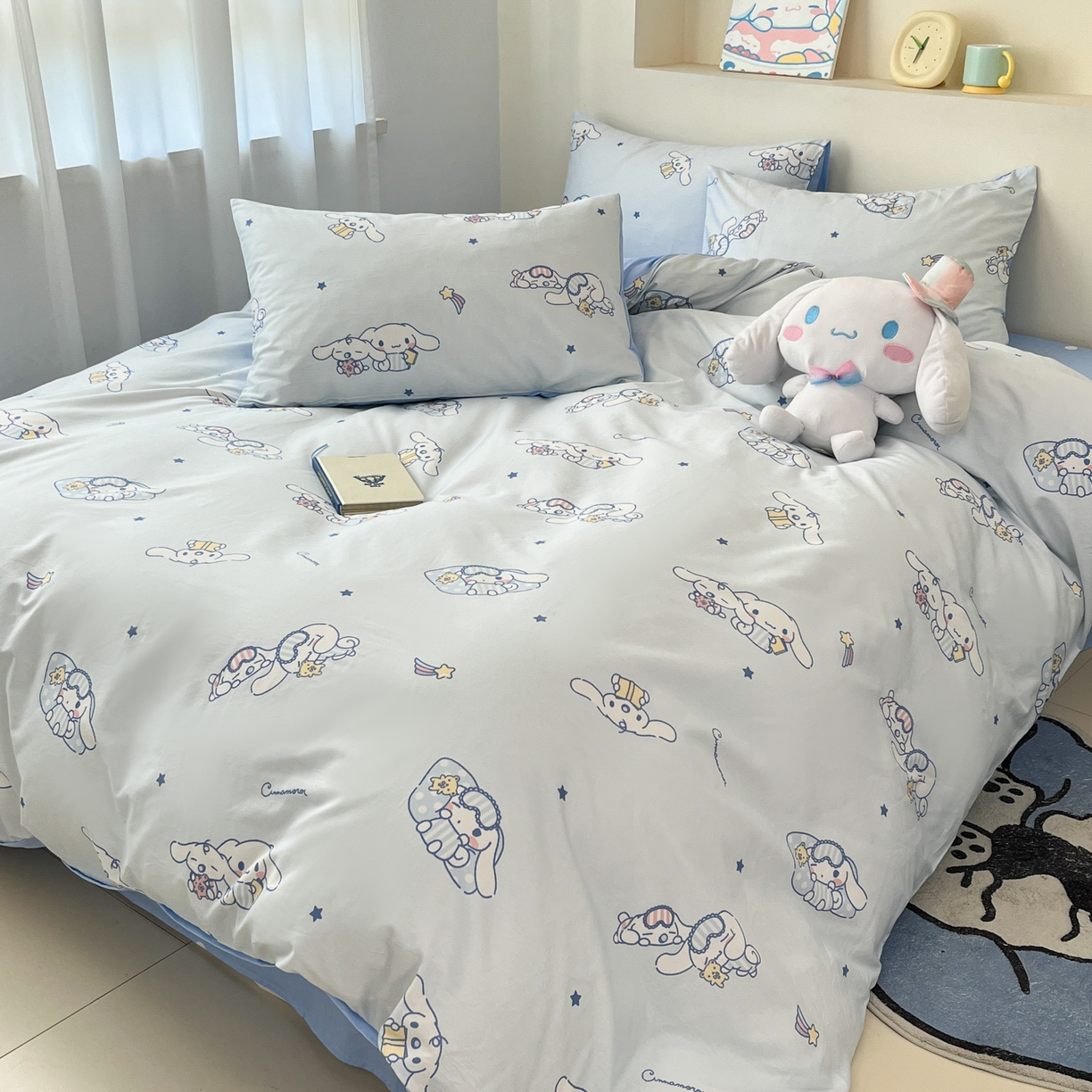 91家纺网 家纺一手货源 找家纺 孩子王家纺 2026新款卡通A类全棉纯棉正版授权小版三丽鸥系列四件套（含防伪码） 晚安大耳狗