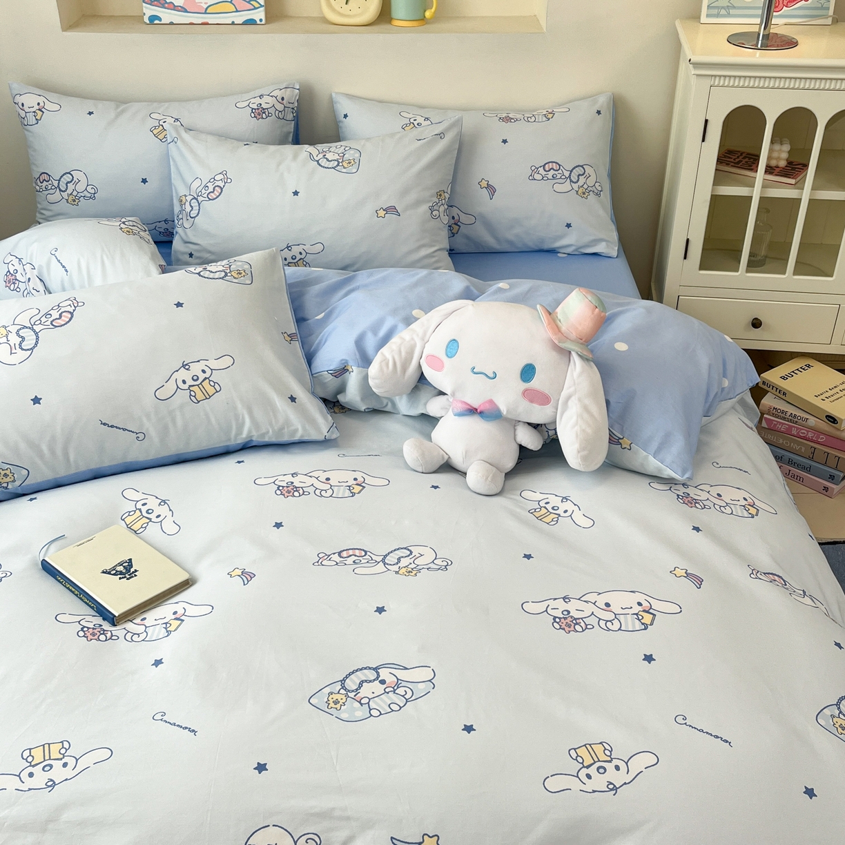 91家纺网 家纺一手货源 找家纺 孩子王家纺 2026新款卡通A类全棉纯棉正版授权小版三丽鸥系列四件套（含防伪码） 晚安大耳狗