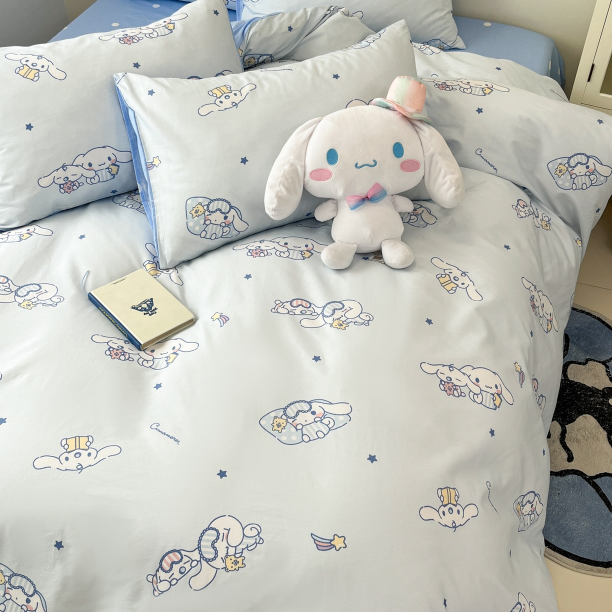 91家纺网 家纺一手货源 找家纺 孩子王家纺 2026新款卡通A类全棉纯棉正版授权小版三丽鸥系列四件套（含防伪码） 晚安大耳狗