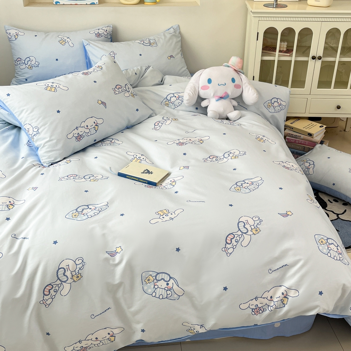 91家纺网 家纺一手货源 找家纺 孩子王家纺 2026新款卡通A类全棉纯棉正版授权小版三丽鸥系列四件套（含防伪码） 晚安大耳狗