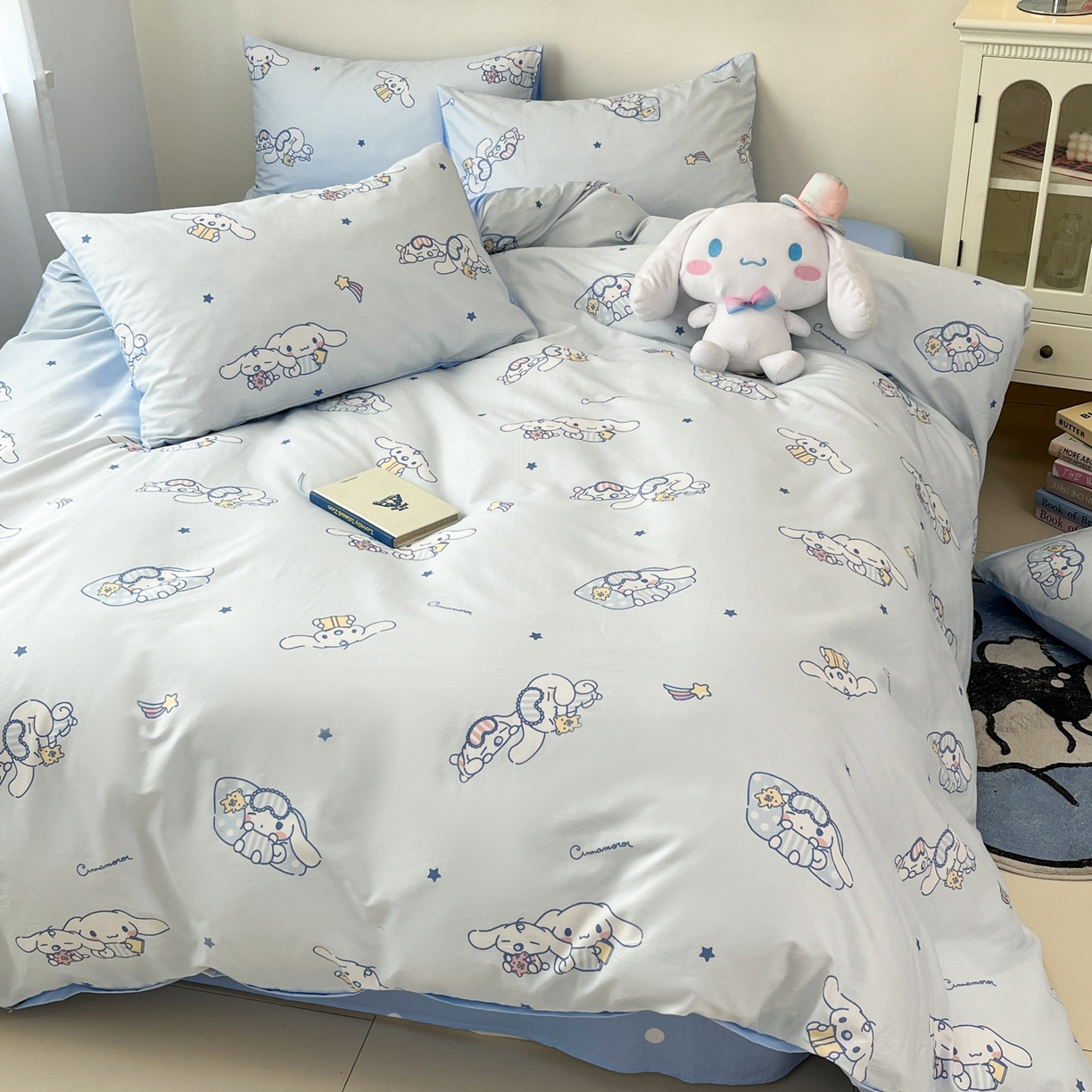 91家纺网 家纺一手货源 找家纺 孩子王家纺 2026新款卡通A类全棉纯棉正版授权小版三丽鸥系列四件套（含防伪码） 晚安大耳狗