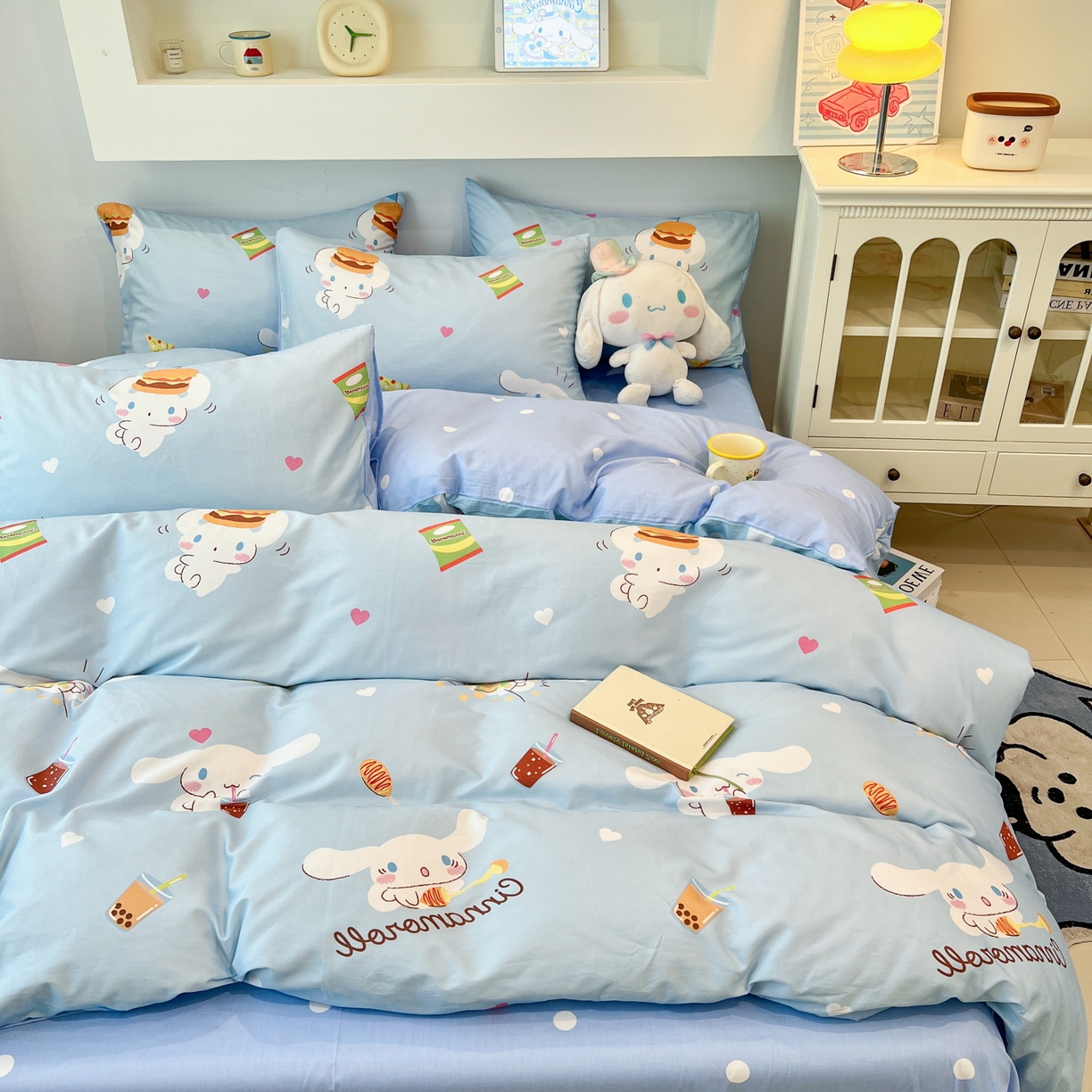 91家纺网 家纺一手货源 找家纺 孩子王家纺 2026新款卡通A类全棉纯棉正版授权小版三丽鸥系列四件套（含防伪码） 汉堡大耳狗