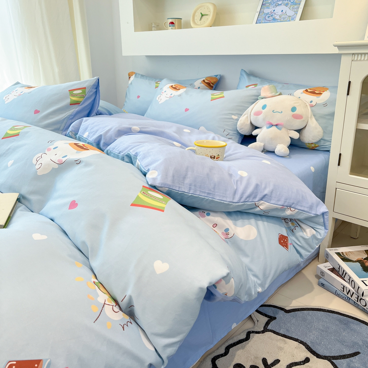 91家纺网 家纺一手货源 找家纺 孩子王家纺 2026新款卡通A类全棉纯棉正版授权小版三丽鸥系列四件套（含防伪码） 汉堡大耳狗