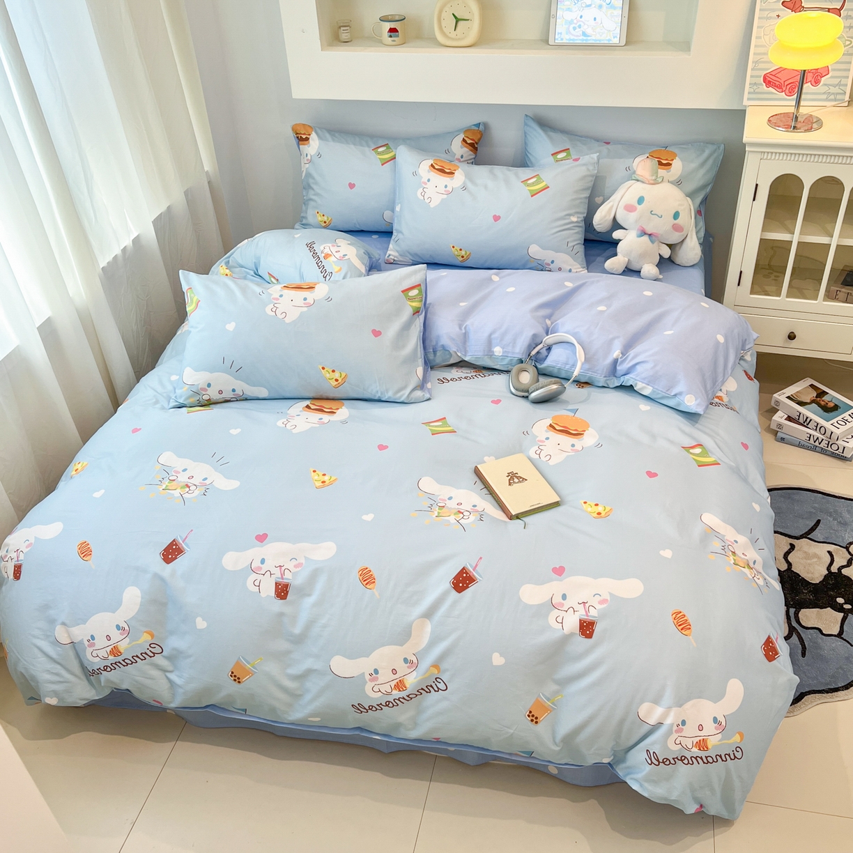 91家纺网 家纺一手货源 找家纺 孩子王家纺 2026新款卡通A类全棉纯棉正版授权小版三丽鸥系列四件套（含防伪码） 汉堡大耳狗