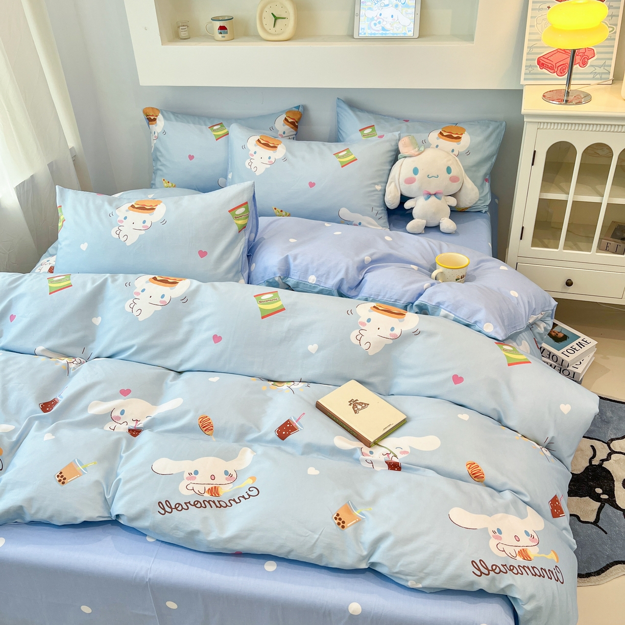 91家纺网 家纺一手货源 找家纺 孩子王家纺 2026新款卡通A类全棉纯棉正版授权小版三丽鸥系列四件套（含防伪码） 汉堡大耳狗