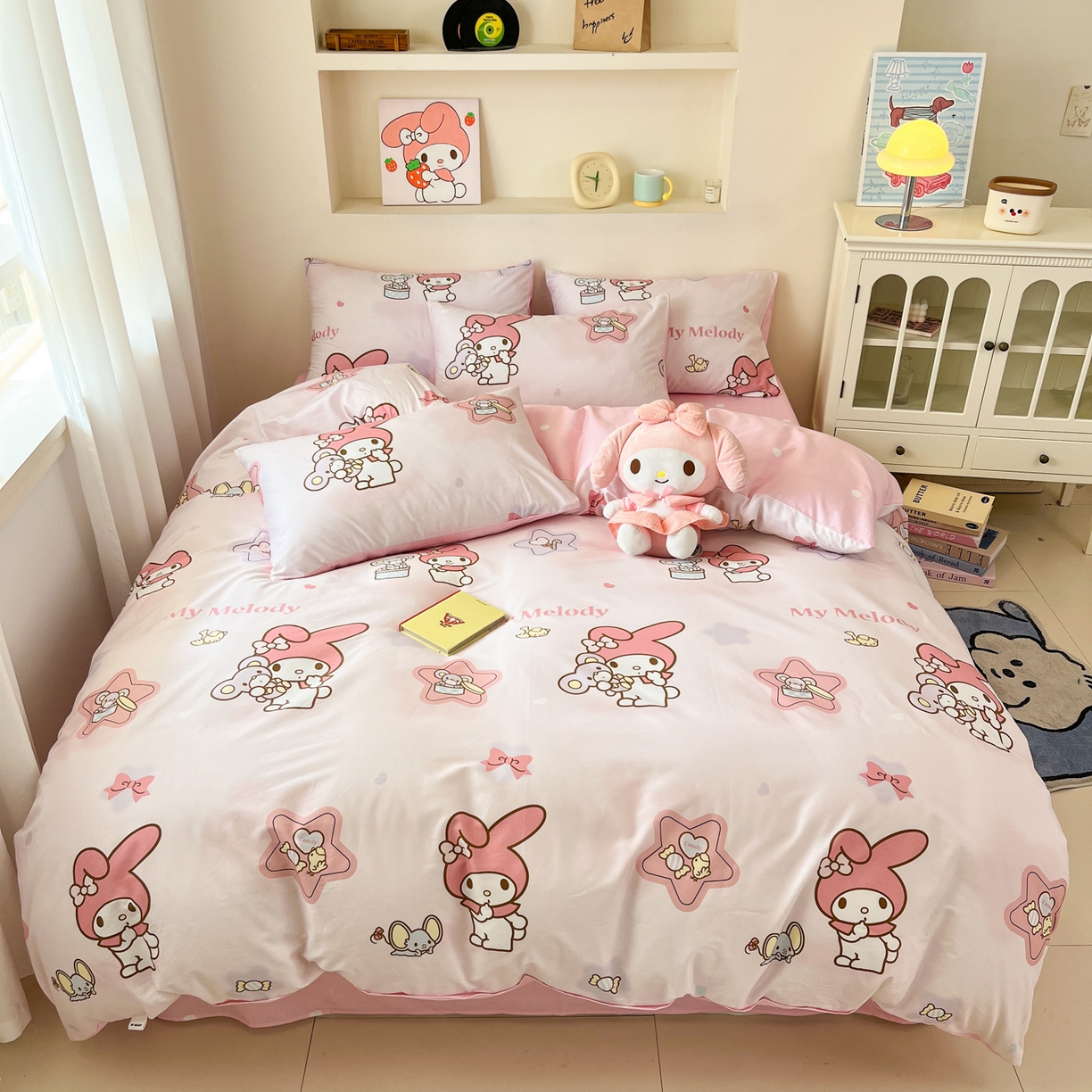 91家纺网 家纺一手货源 找家纺 孩子王家纺 2026新款卡通A类全棉纯棉正版授权小版三丽鸥系列四件套（含防伪码） 纯真美乐蒂