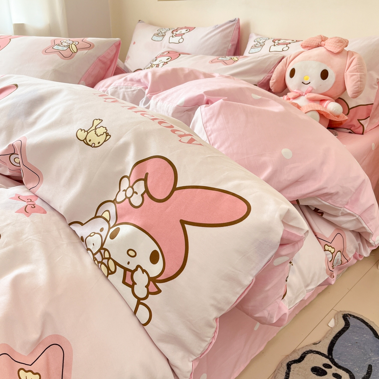 孩子王家纺 2026新款卡通A类全棉纯棉正版授权小版三丽鸥系列四件套（含防伪码） 纯真美乐蒂