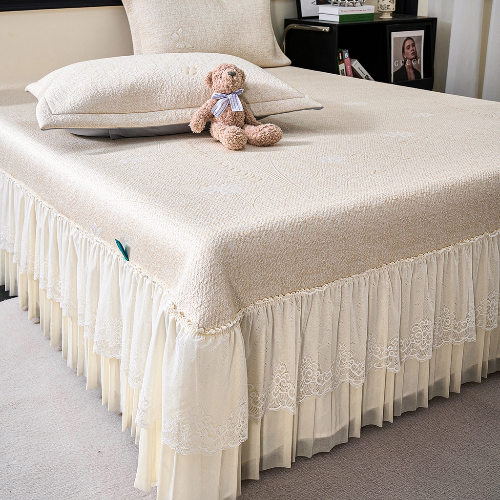 91家纺网 家纺一手货源 找家纺 梵克保罗 2026新款A类凉感豆豆席床单款凉席席子-雾里看花 床单款-雾里看花咖色