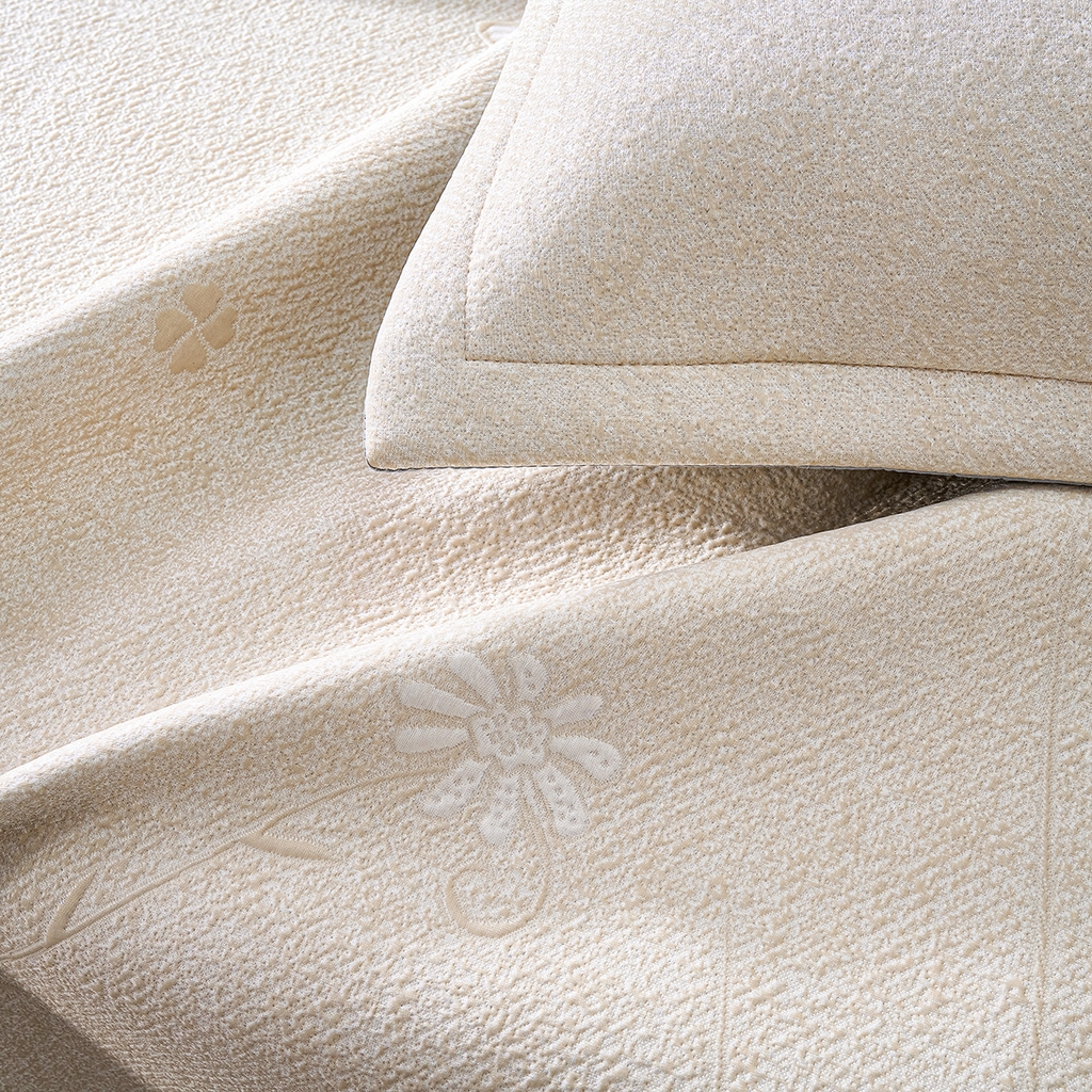 91家纺网 家纺一手货源 找家纺 梵克保罗 2026新款A类凉感豆豆席床单款凉席席子-雾里看花 床单款-雾里看花咖色