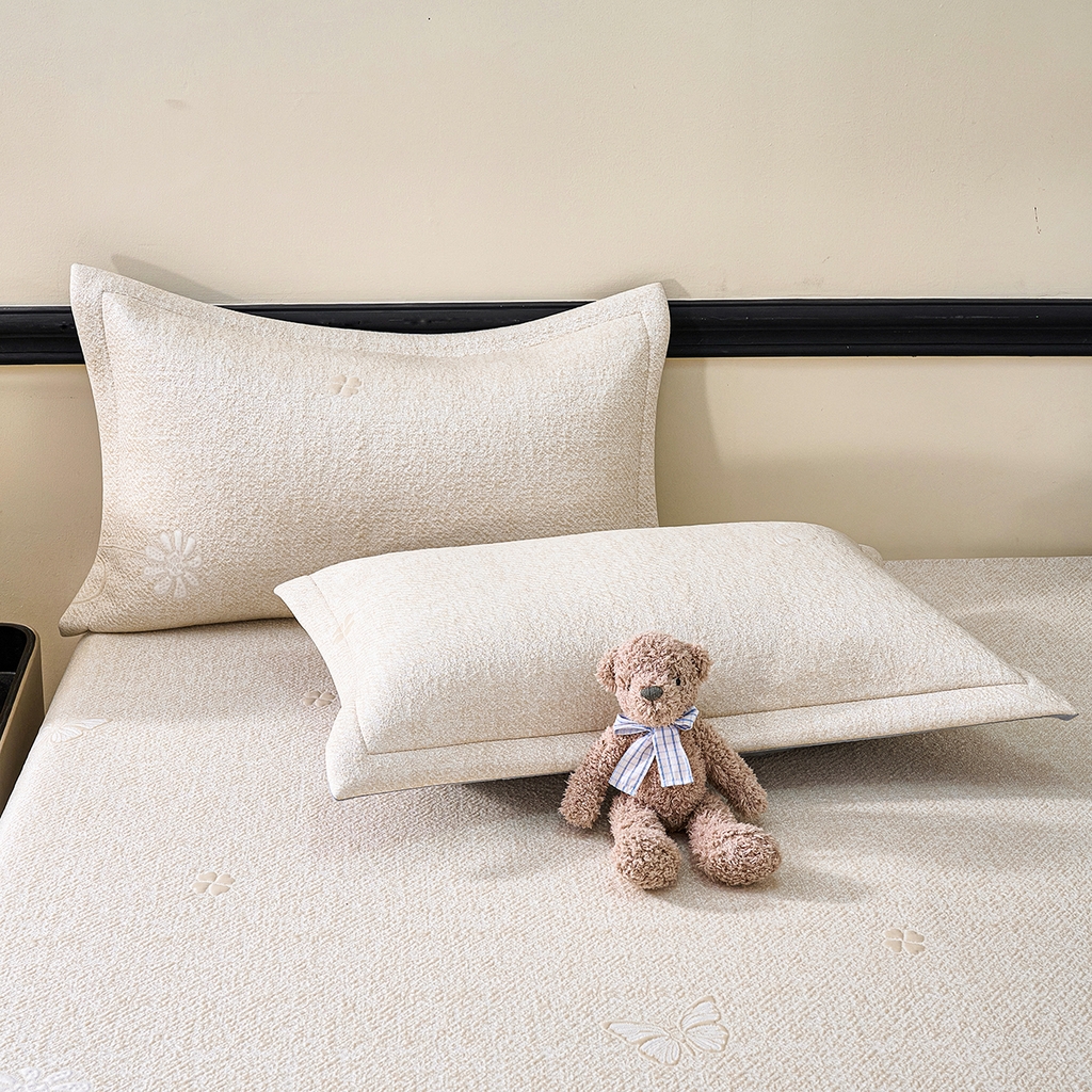 91家纺网 家纺一手货源 找家纺 梵克保罗 2026新款A类凉感豆豆席床单款凉席席子-雾里看花 床单款-雾里看花咖色