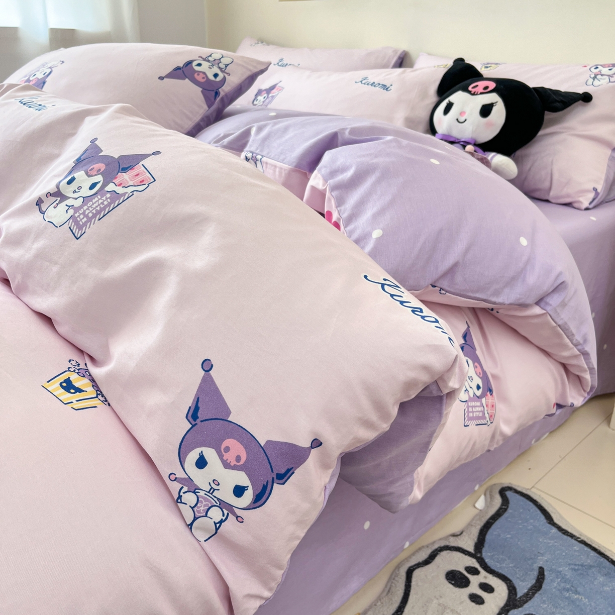 91家纺网 家纺一手货源 找家纺 孩子王家纺 2026新款卡通A类全棉纯棉正版授权小版三丽鸥系列四件套（含防伪码） 梦幻库洛米