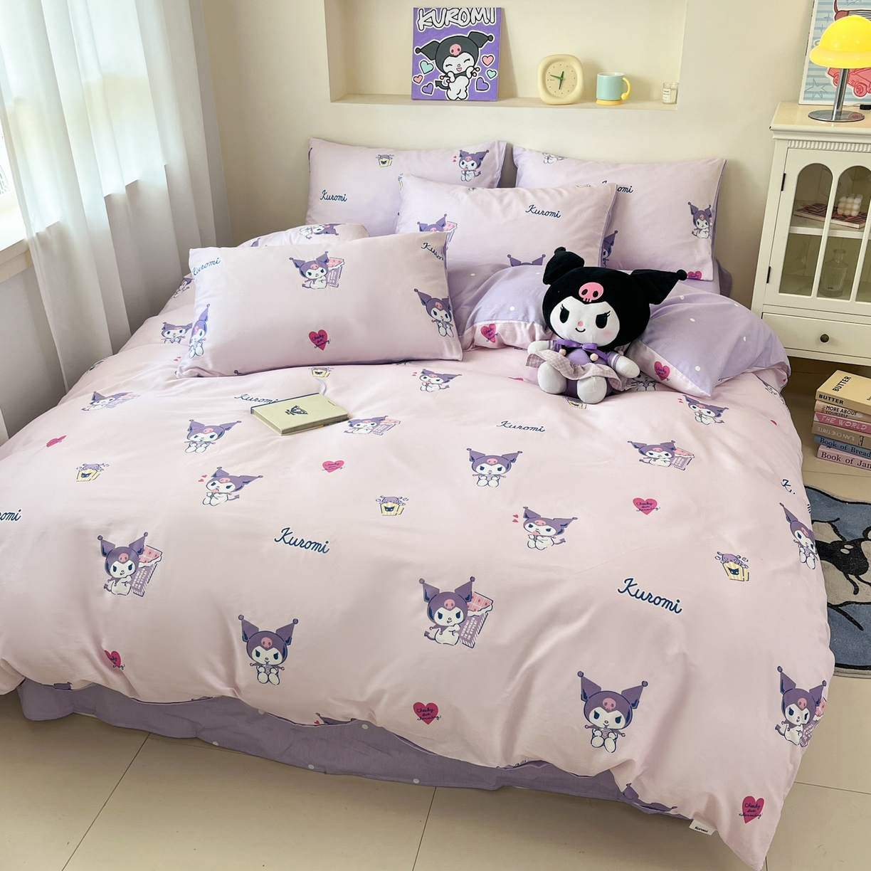 91家纺网 家纺一手货源 找家纺 孩子王家纺 2026新款卡通A类全棉纯棉正版授权小版三丽鸥系列四件套（含防伪码） 梦幻库洛米