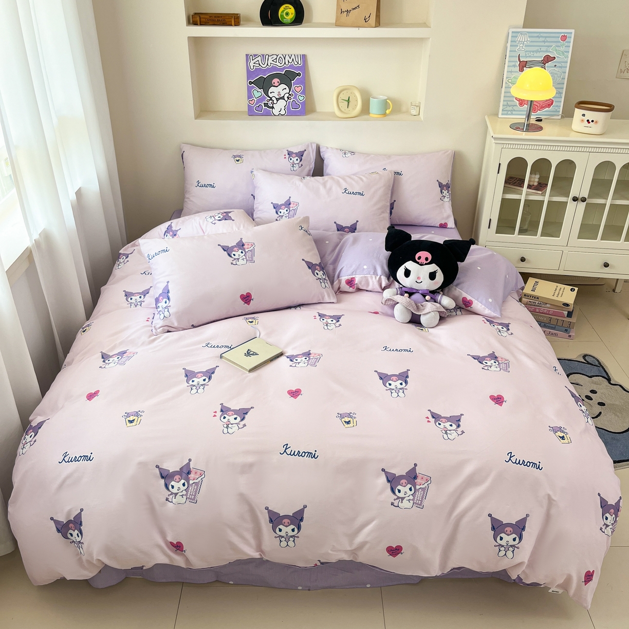 91家纺网 家纺一手货源 找家纺 孩子王家纺 2026新款卡通A类全棉纯棉正版授权小版三丽鸥系列四件套（含防伪码） 梦幻库洛米