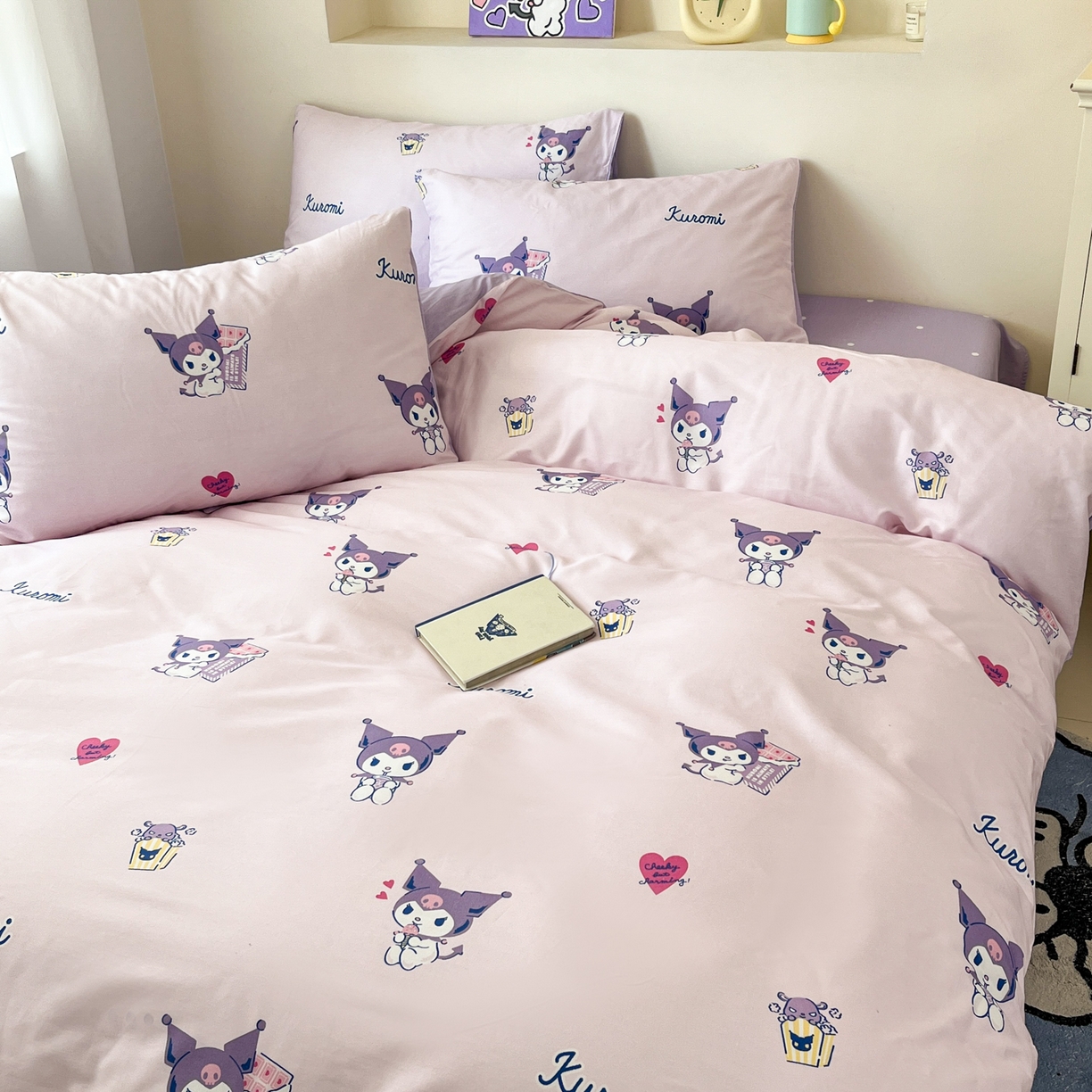 91家纺网 家纺一手货源 找家纺 孩子王家纺 2026新款卡通A类全棉纯棉正版授权小版三丽鸥系列四件套（含防伪码） 梦幻库洛米