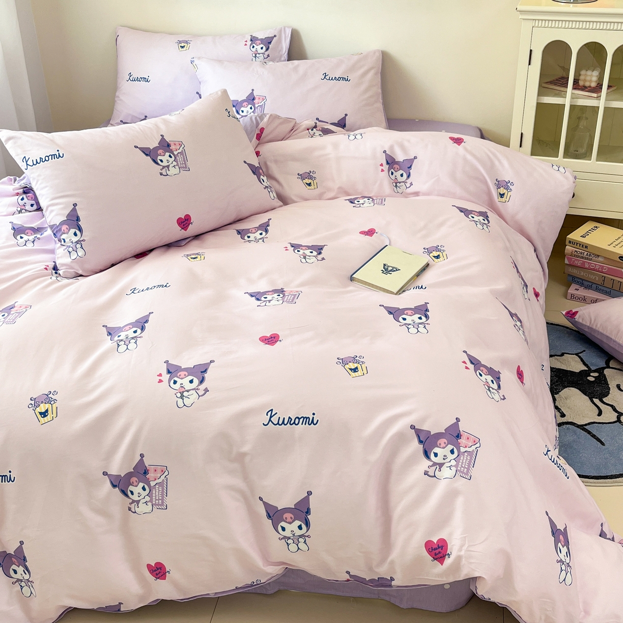 91家纺网 家纺一手货源 找家纺 孩子王家纺 2026新款卡通A类全棉纯棉正版授权小版三丽鸥系列四件套（含防伪码） 梦幻库洛米