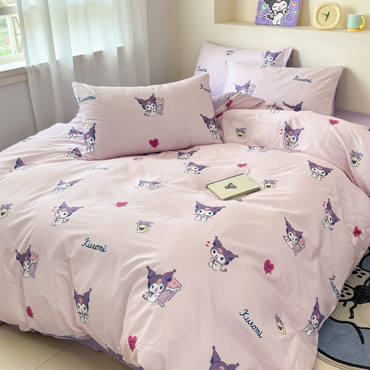 91家纺网 家纺一手货源 找家纺 孩子王家纺 2026新款卡通A类全棉纯棉正版授权小版三丽鸥系列四件套（含防伪码） 梦幻库洛米