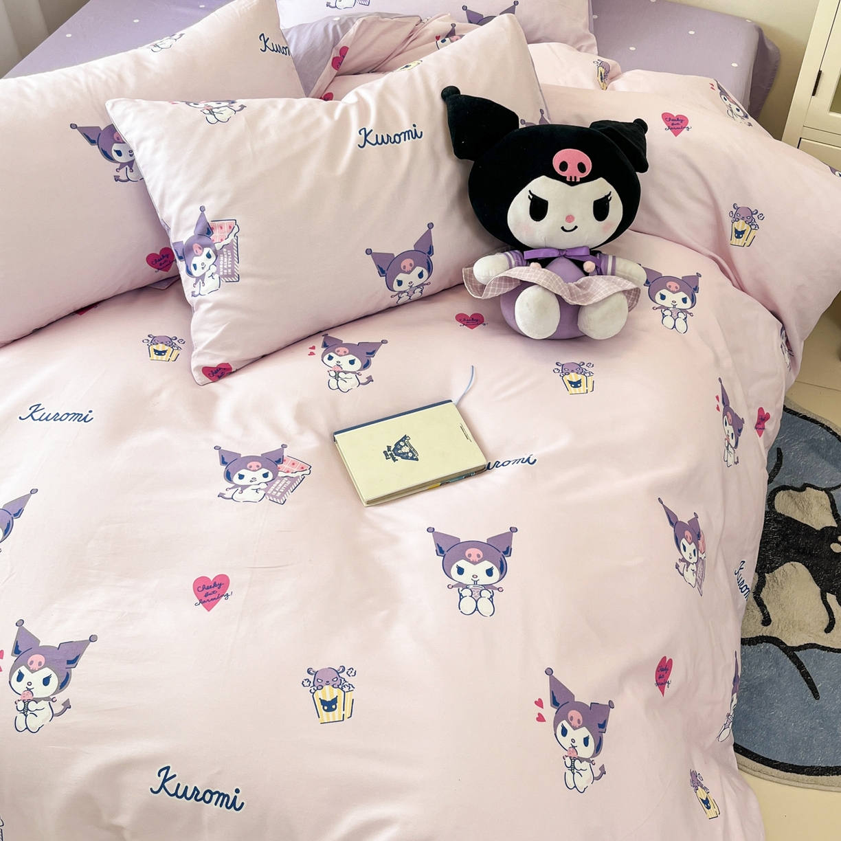 91家纺网 家纺一手货源 找家纺 孩子王家纺 2026新款卡通A类全棉纯棉正版授权小版三丽鸥系列四件套（含防伪码） 梦幻库洛米