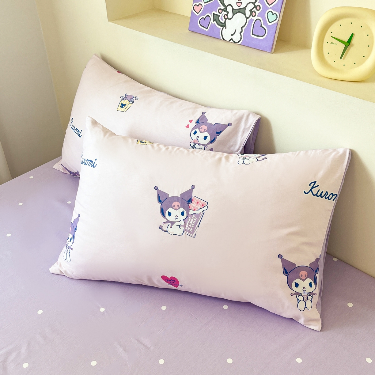 91家纺网 家纺一手货源 找家纺 孩子王家纺 2026新款卡通A类全棉纯棉正版授权小版三丽鸥系列四件套（含防伪码） 梦幻库洛米