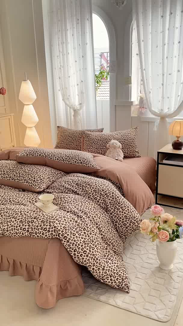 91家纺网 家纺一手货源 找家纺 （总）仟网汇 2026新款针织棉双层纱床盖四件套夏被四件套