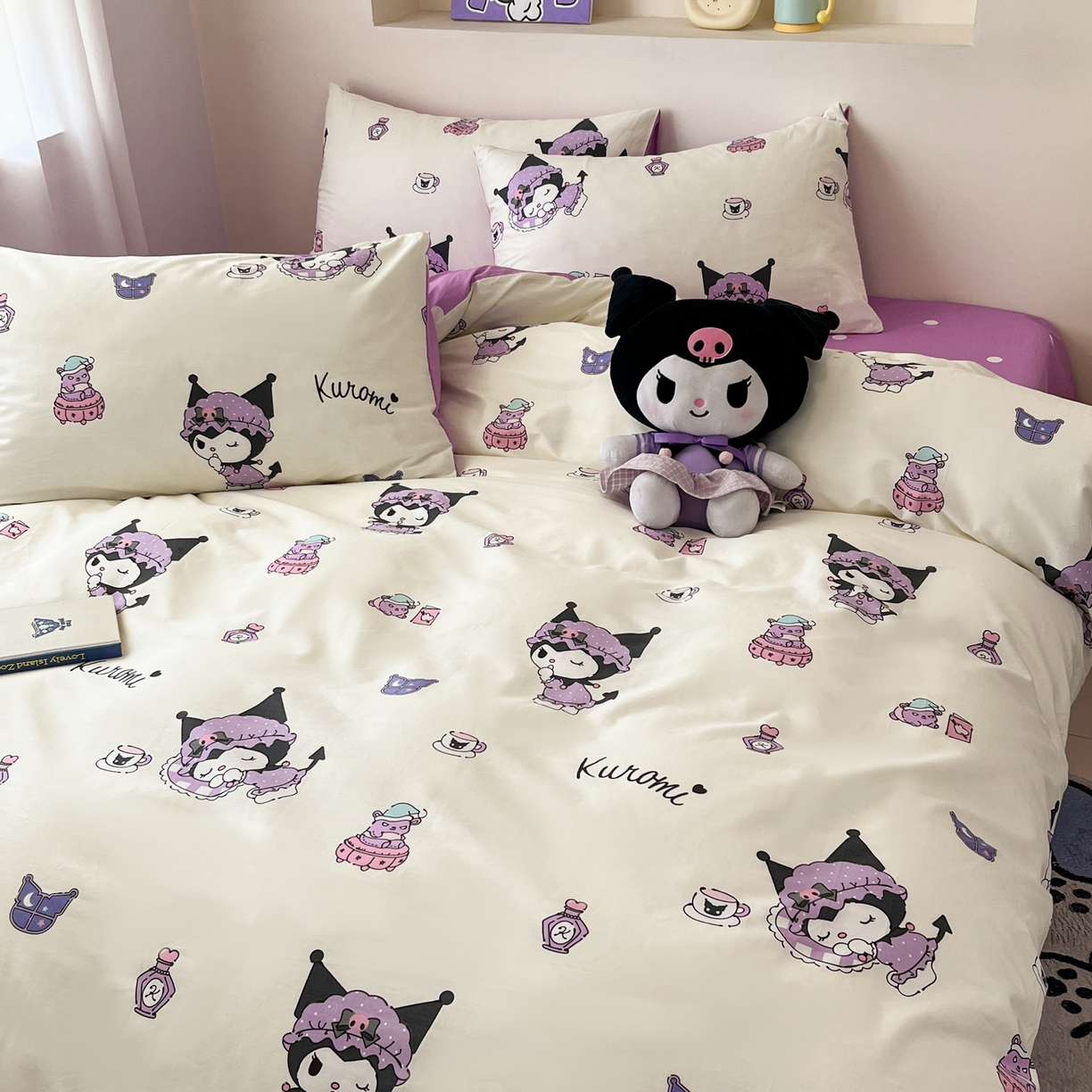 91家纺网 家纺一手货源 找家纺 孩子王家纺 2026新款卡通A类全棉纯棉正版授权小版三丽鸥系列四件套（含防伪码） 布丁库洛米