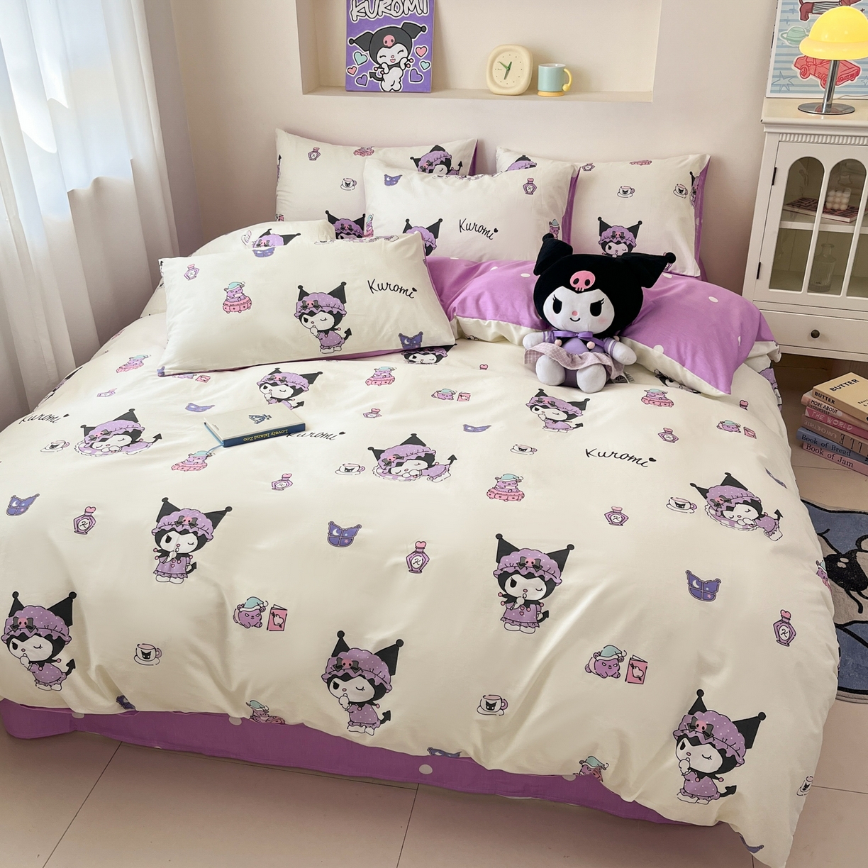 91家纺网 家纺一手货源 找家纺 孩子王家纺 2026新款卡通A类全棉纯棉正版授权小版三丽鸥系列四件套（含防伪码） 布丁库洛米