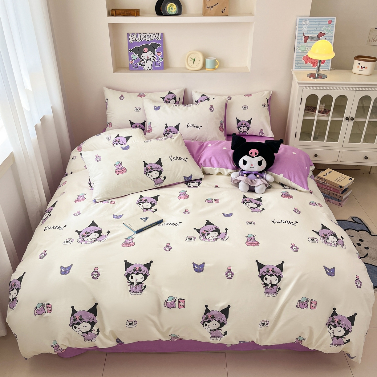 91家纺网 家纺一手货源 找家纺 孩子王家纺 2026新款卡通A类全棉纯棉正版授权小版三丽鸥系列四件套（含防伪码） 布丁库洛米