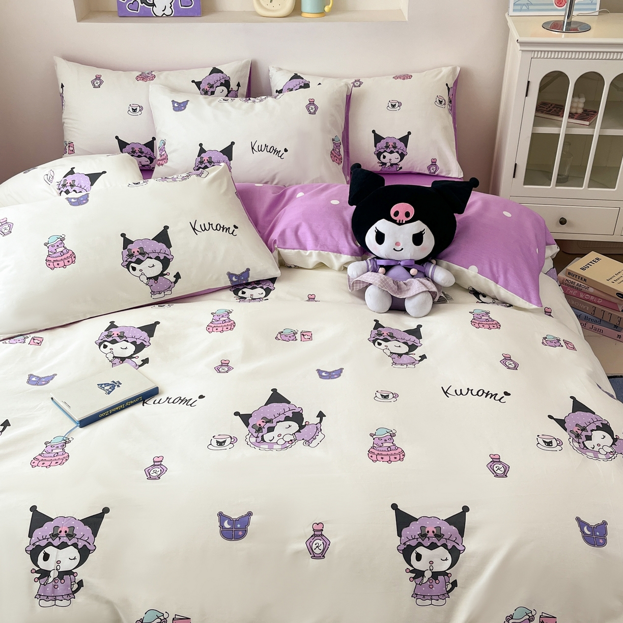 91家纺网 家纺一手货源 找家纺 孩子王家纺 2026新款卡通A类全棉纯棉正版授权小版三丽鸥系列四件套（含防伪码） 布丁库洛米