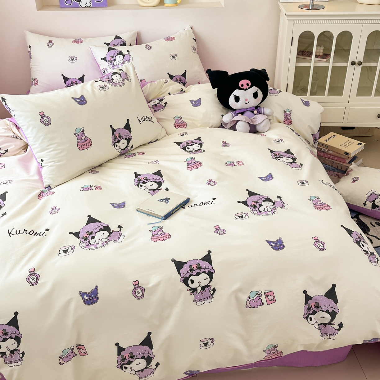 91家纺网 家纺一手货源 找家纺 孩子王家纺 2026新款卡通A类全棉纯棉正版授权小版三丽鸥系列四件套（含防伪码） 布丁库洛米