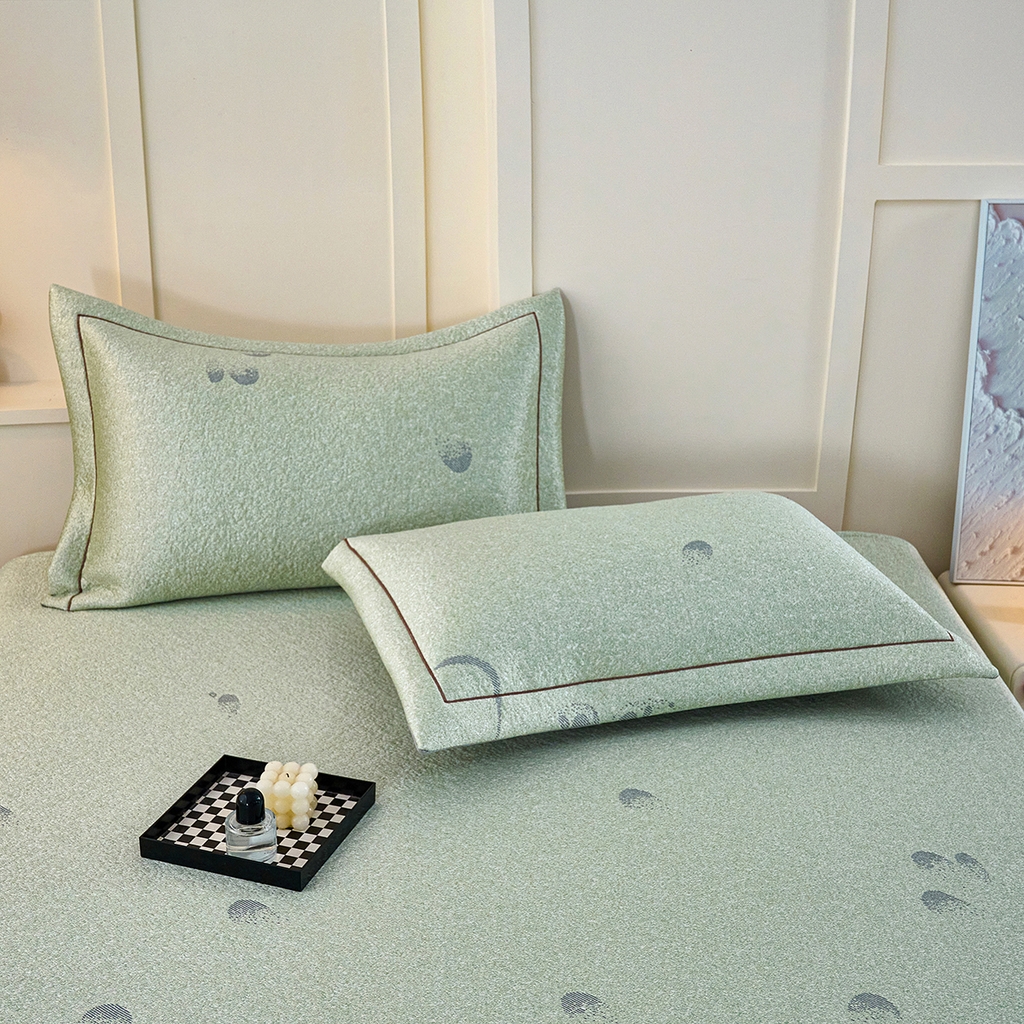 91家纺网 家纺一手货源 找家纺 梵克保罗 2026新款A类凉感豆豆席床单款凉席席子-水中花 床单款-水中花绿