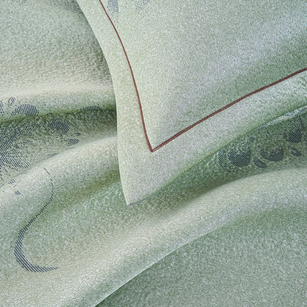 91家纺网 家纺一手货源 找家纺 梵克保罗 2026新款A类凉感豆豆席床单款凉席席子-水中花 床单款-水中花绿