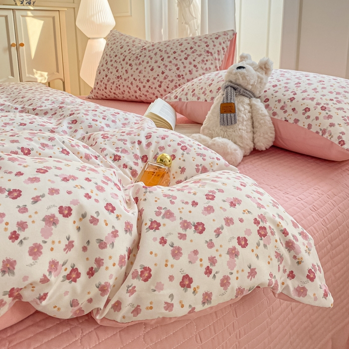 91家纺网 家纺一手货源 找家纺 （总）仟网汇 2026新款针织棉双层纱床盖四件套夏被四件套