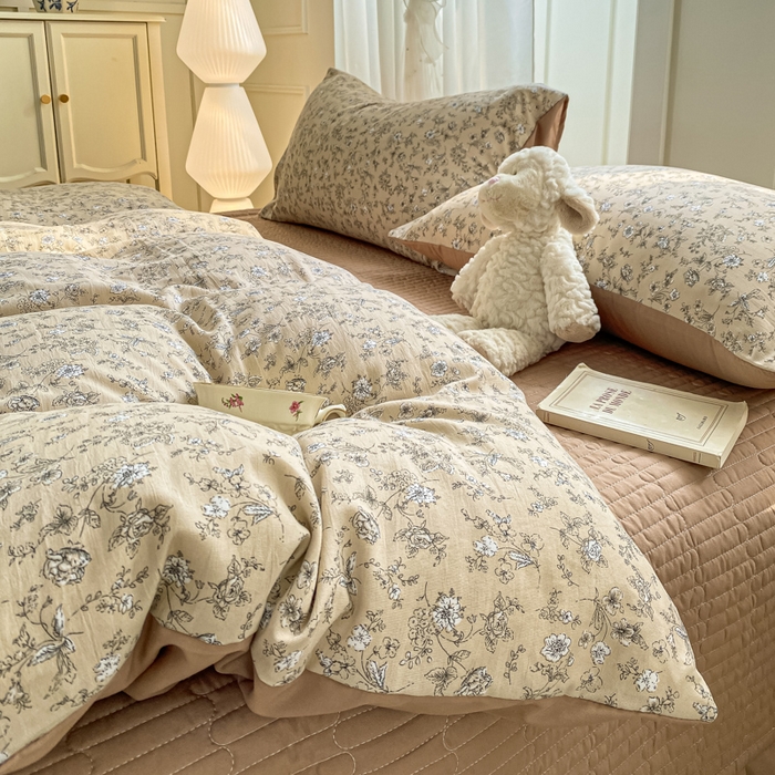 91家纺网 家纺一手货源 找家纺 （总）仟网汇 2026新款针织棉双层纱床盖四件套夏被四件套