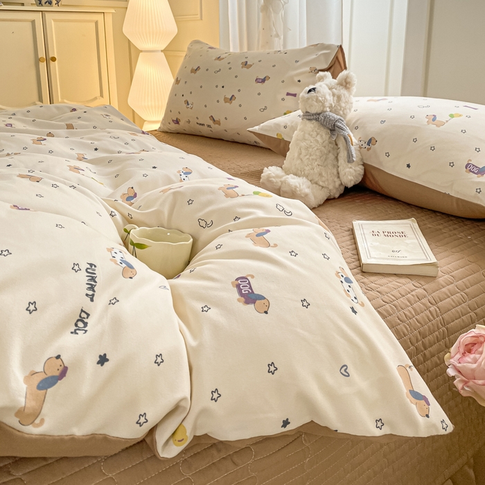 91家纺网 家纺一手货源 找家纺 （总）仟网汇 2026新款针织棉双层纱床盖四件套夏被四件套